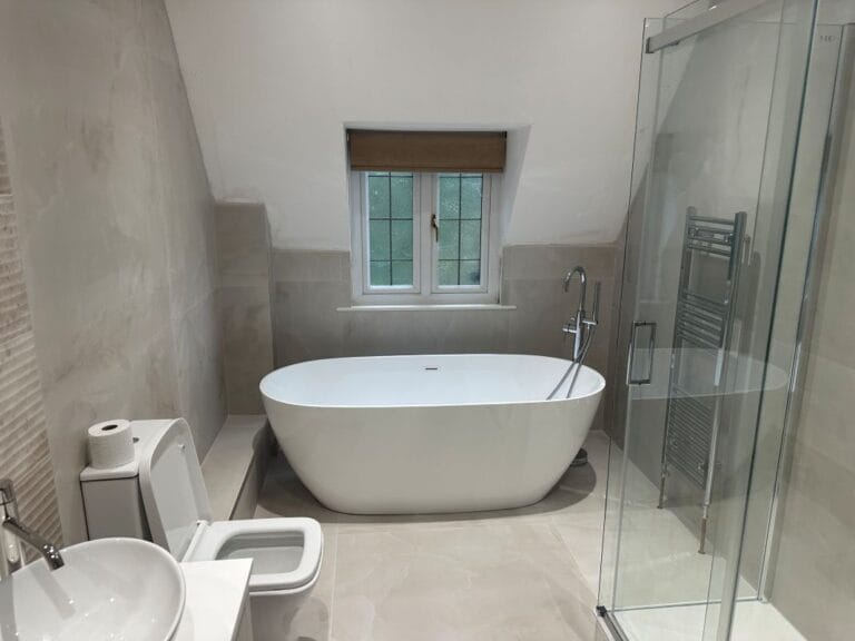 a photo of a new bathroom thats been installed in London