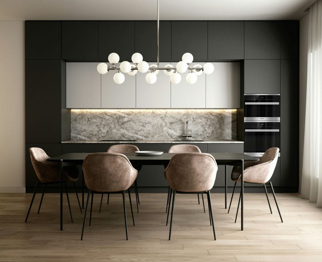 a photo of a new kitchen - clean and modern