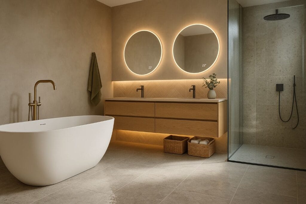 an ai image of a trendy 2026 bathroom