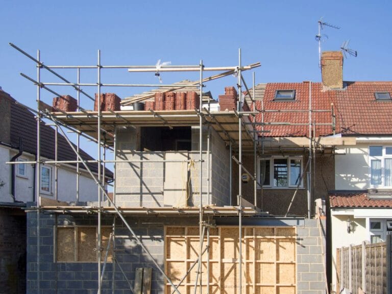 Home extension under construction
