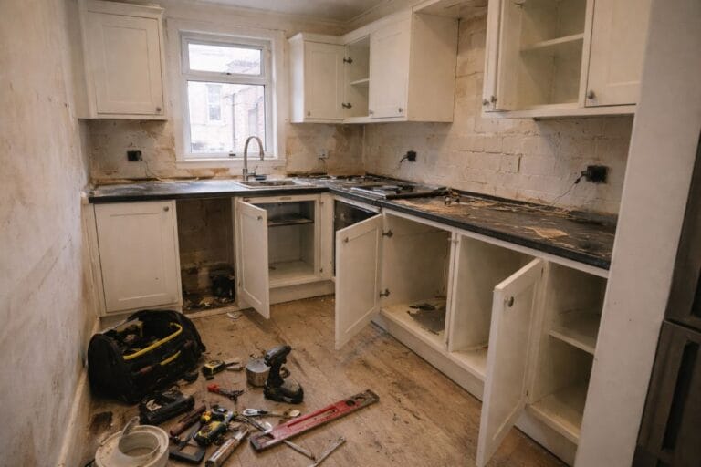 an illustrative image of a kitchen mid refurbishment