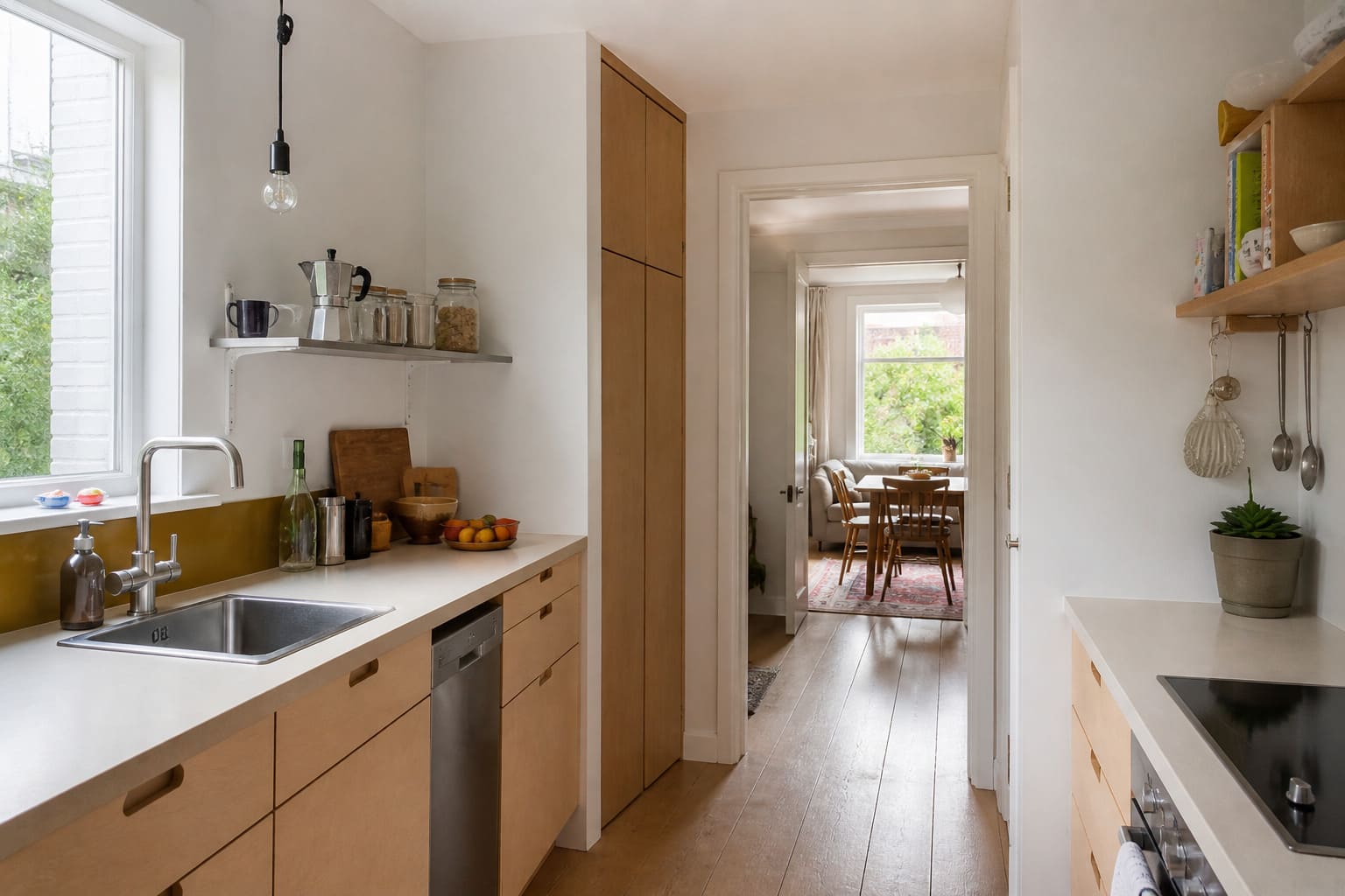 Scandinavian Kitchen with Wooden Cabinets - Illustrative Image