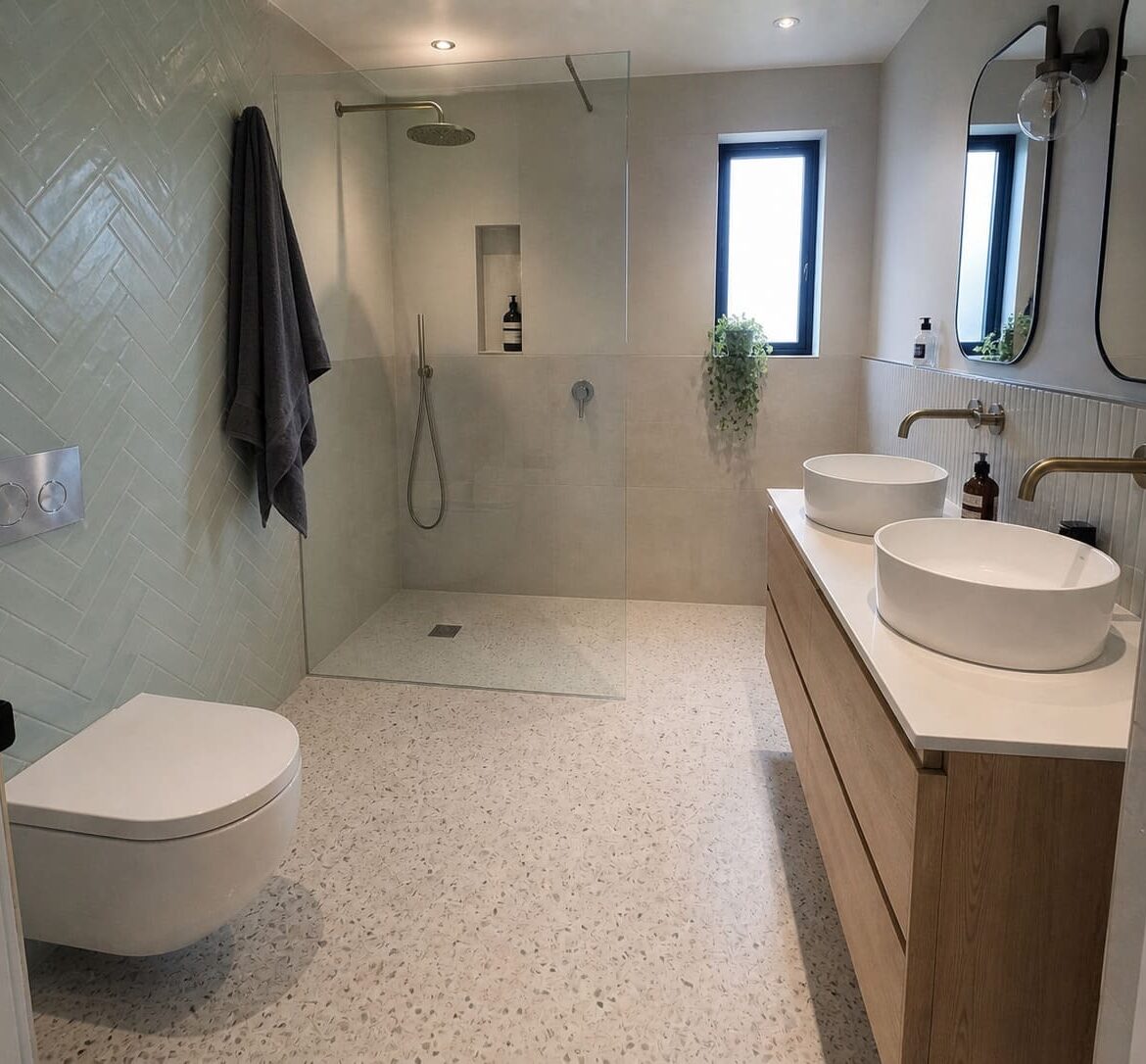 Wet Room Accessible Walk-in Shower with Minimalist Style - Illustrative Image Wet Room Accessible Walk-in Shower with Minimalist Style - Illustrative Image