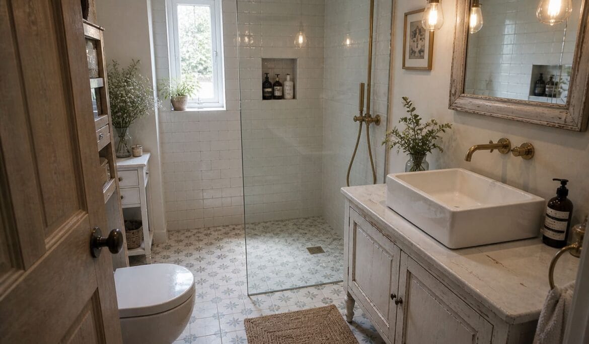 Wet Room Hertfordshire glass partition with fixtures contemporary design - Illustrative Image