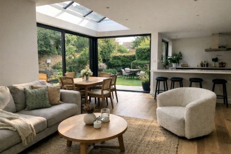 an illustrative image of a wraparound extension in an Edwardian London home
